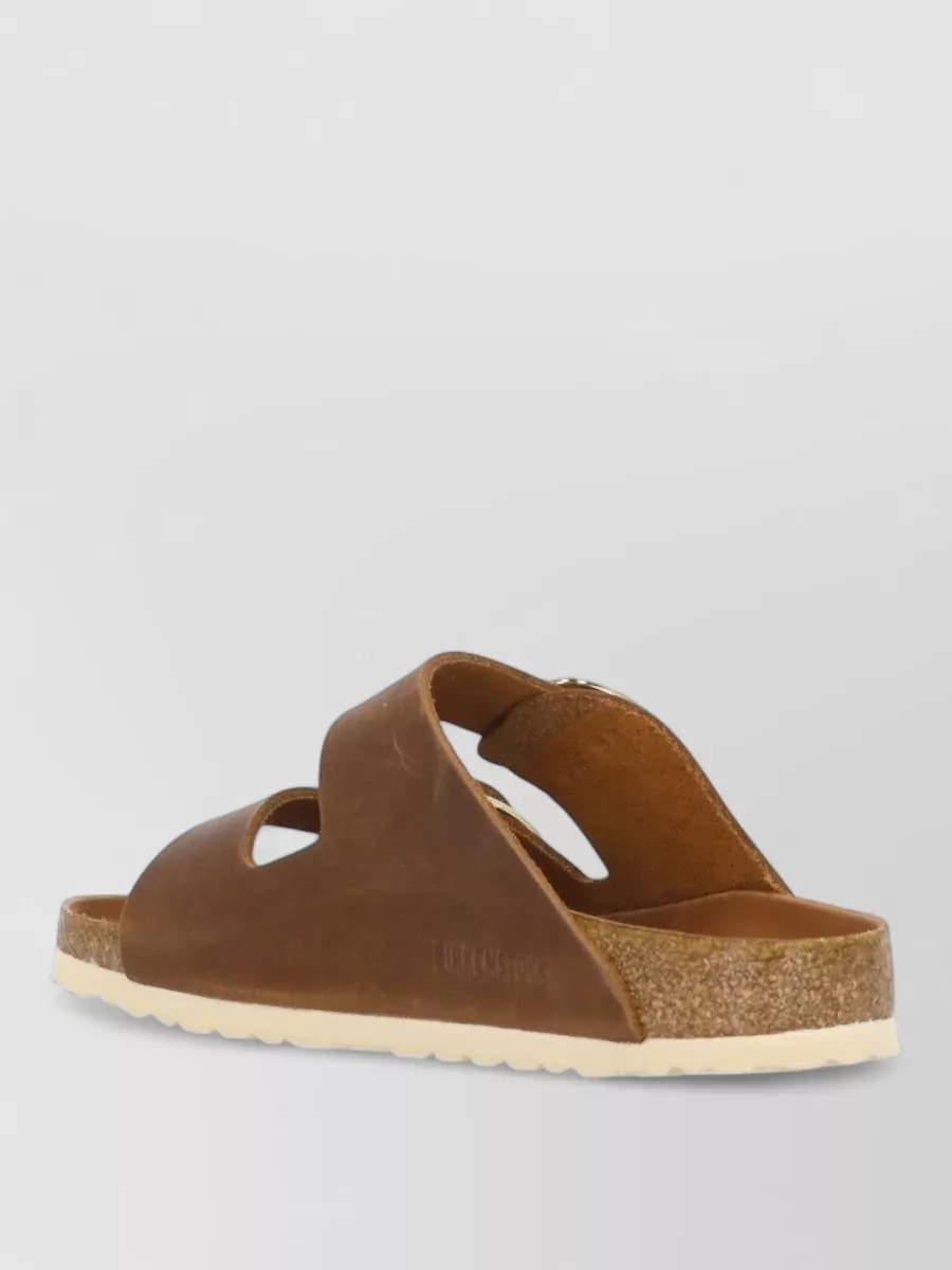 Birkenstock Unisex Flat Leather Sandals Rubber Sole