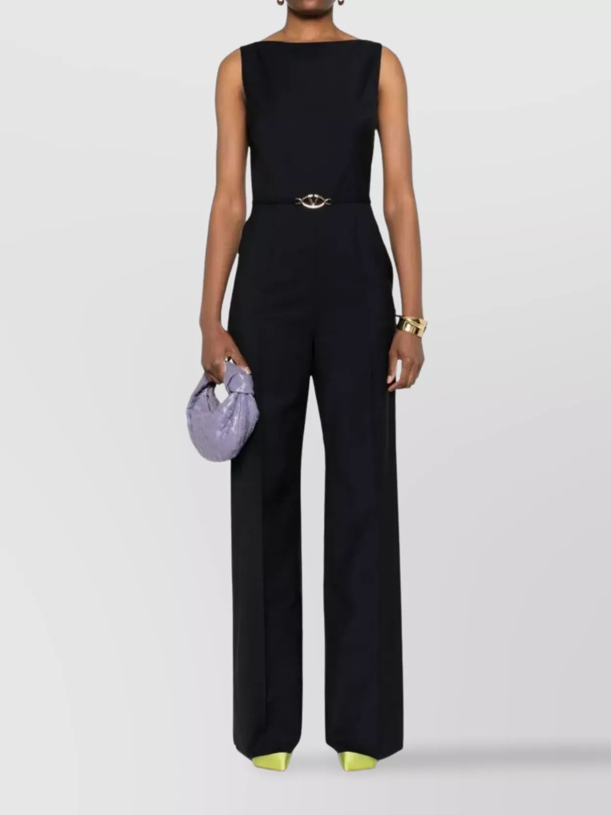 Shop Valentino Logo Jumpsuit Belted Waist