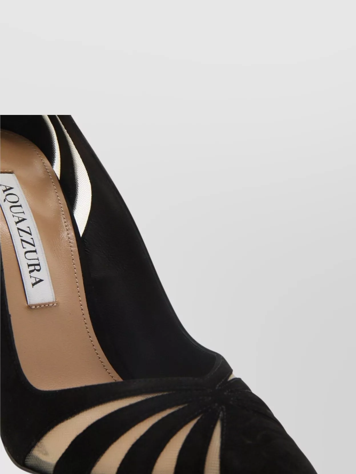 Aquazzura Mesh Panel Pointed Toe Stiletto Heel Pumps