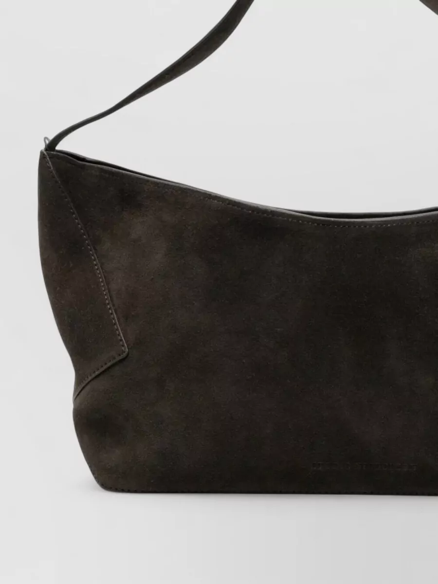 Studio Nicholson Leather Fold Detail Zip Shoulder Bag