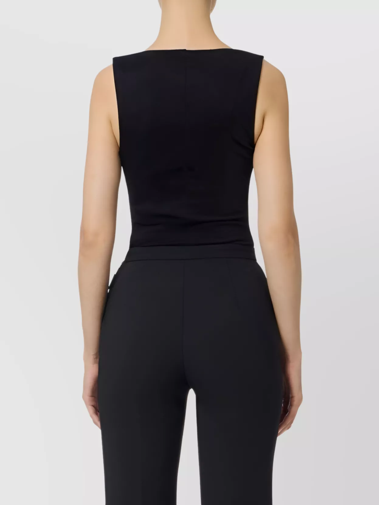 Elisabetta Franchi Fitted Sleeveless Top Gold Embellishments