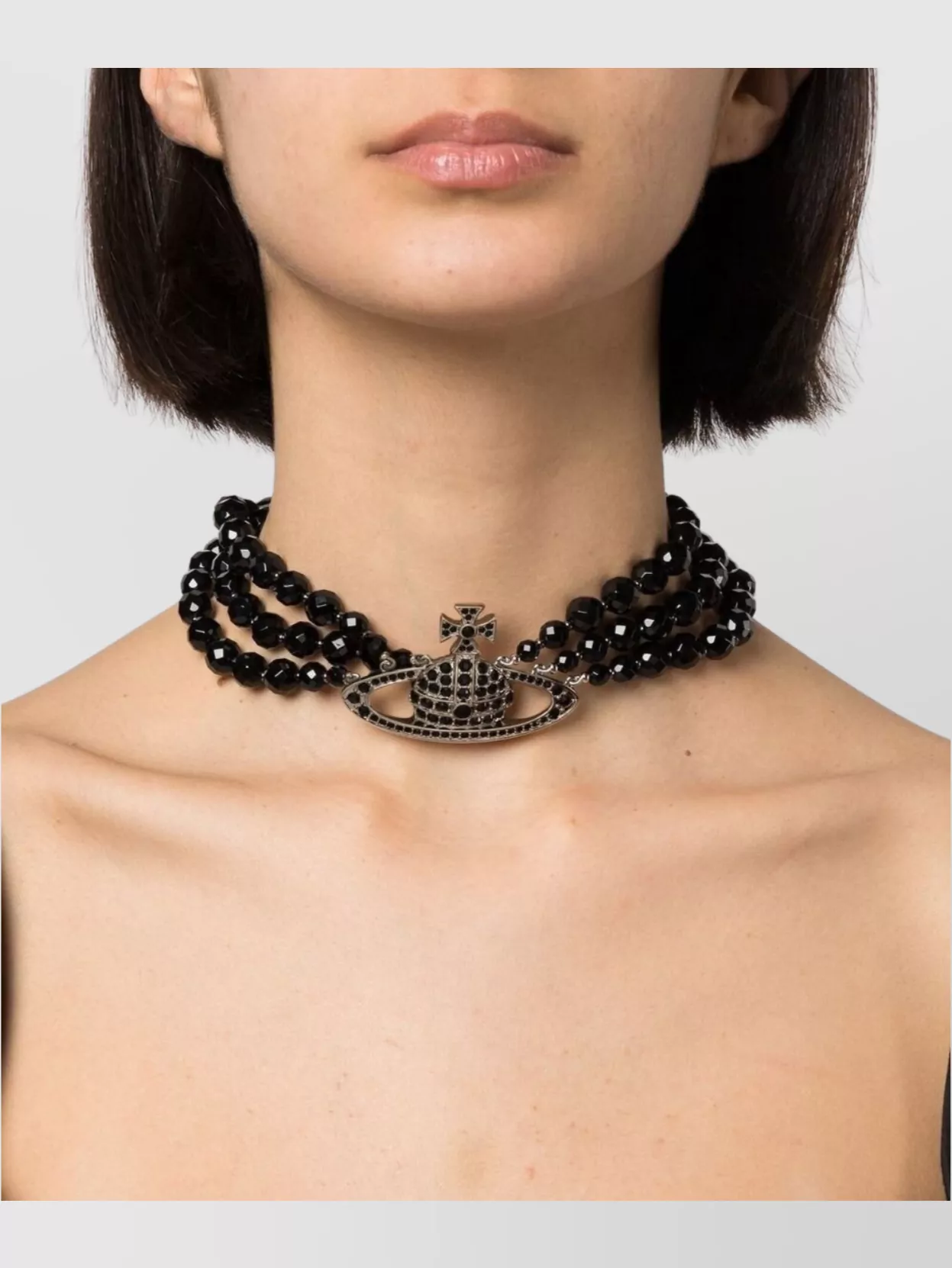 Vivienne Westwood Layered Crystal Bead Chain Necklace