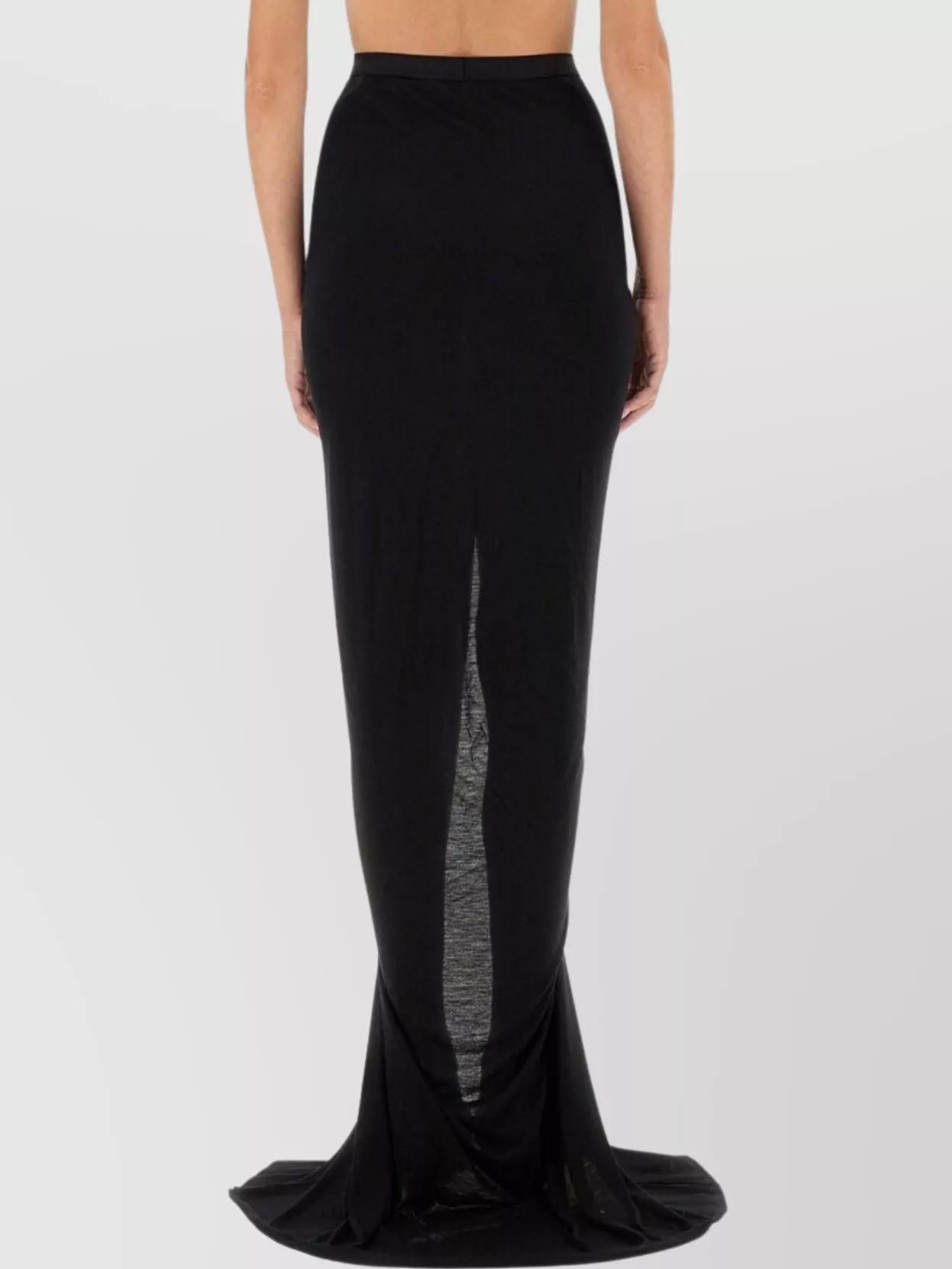 Rick Owens Lilies Asymmetric Neckline Floor-Length Sleeveless Skirt
