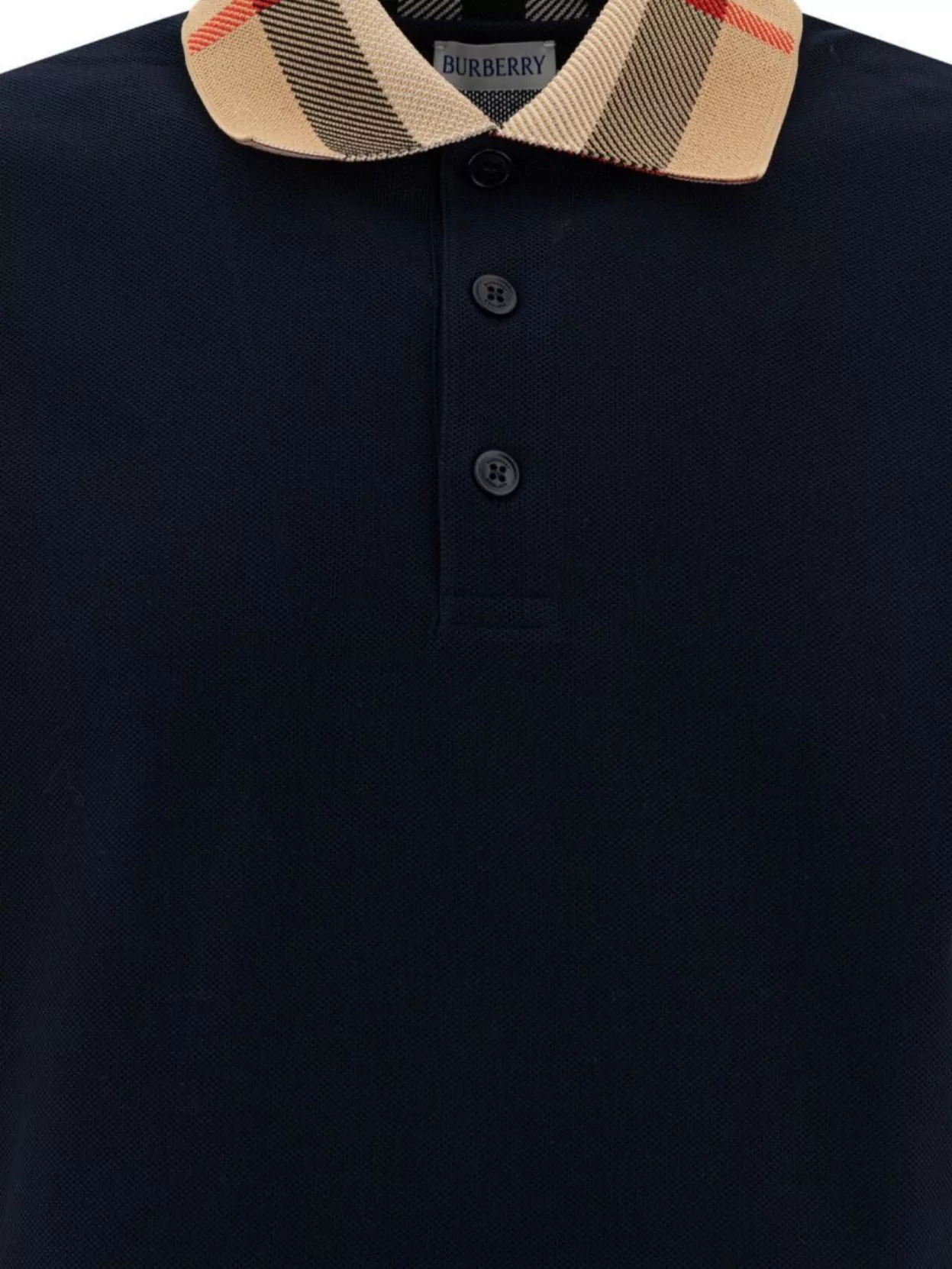 Burberry Slim Fit Check Collar Cotton Polo Shirt Clothing In Blue