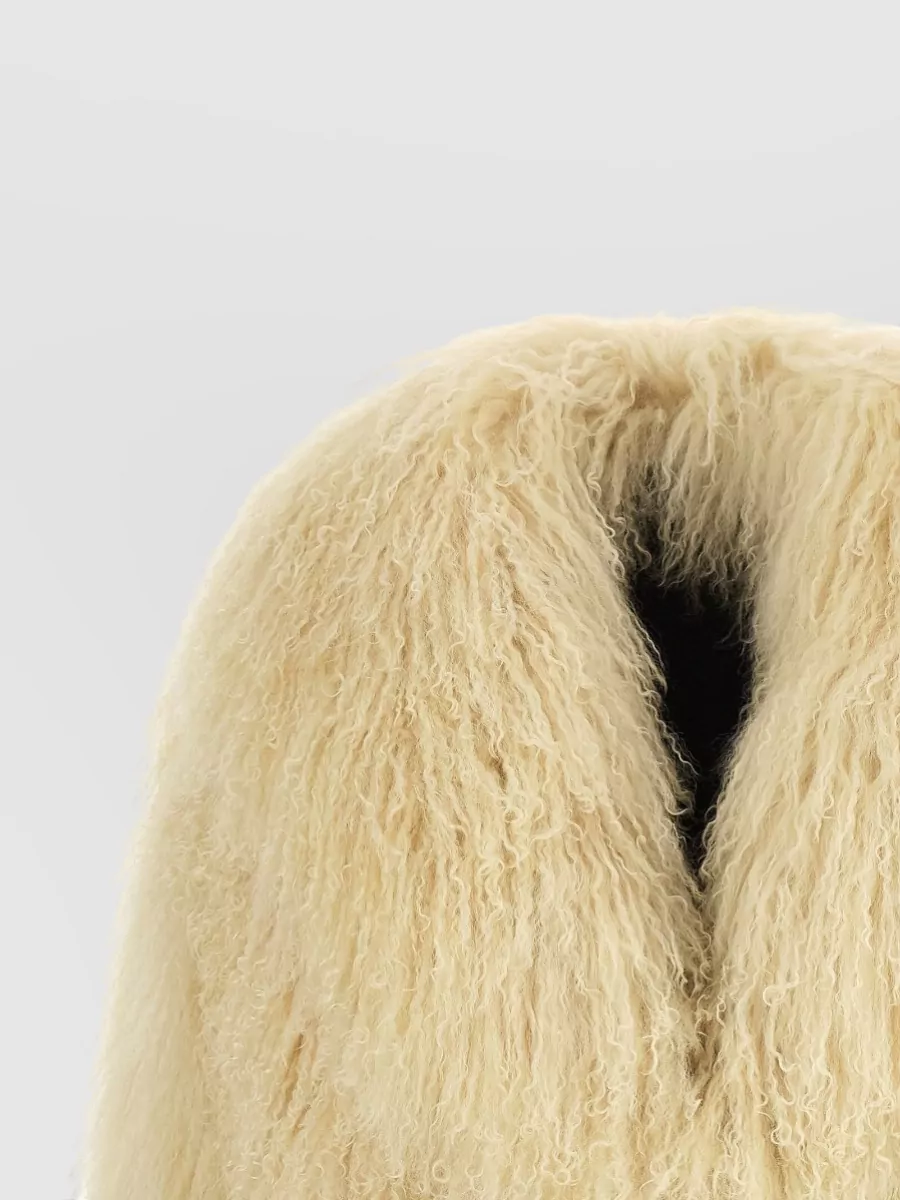 Blancha Cashmere Cropped V-Neck Shearling Coat