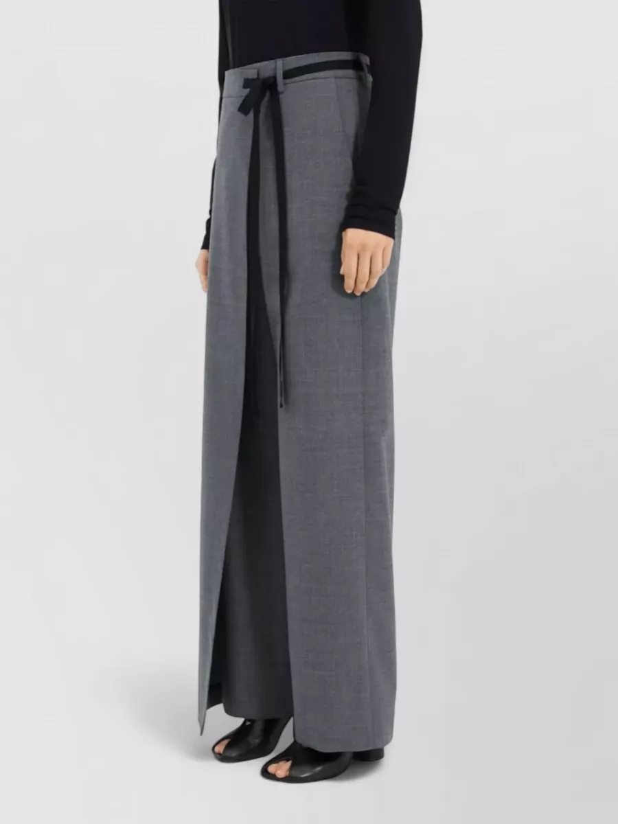 Mm6 Maison Margiela High Waist Wide Leg Wool Trousers