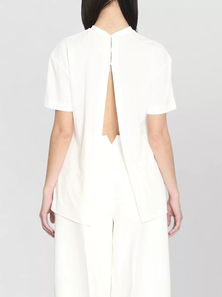 Jacquemus Ribbed Crewneck Draped Back T-Shirt