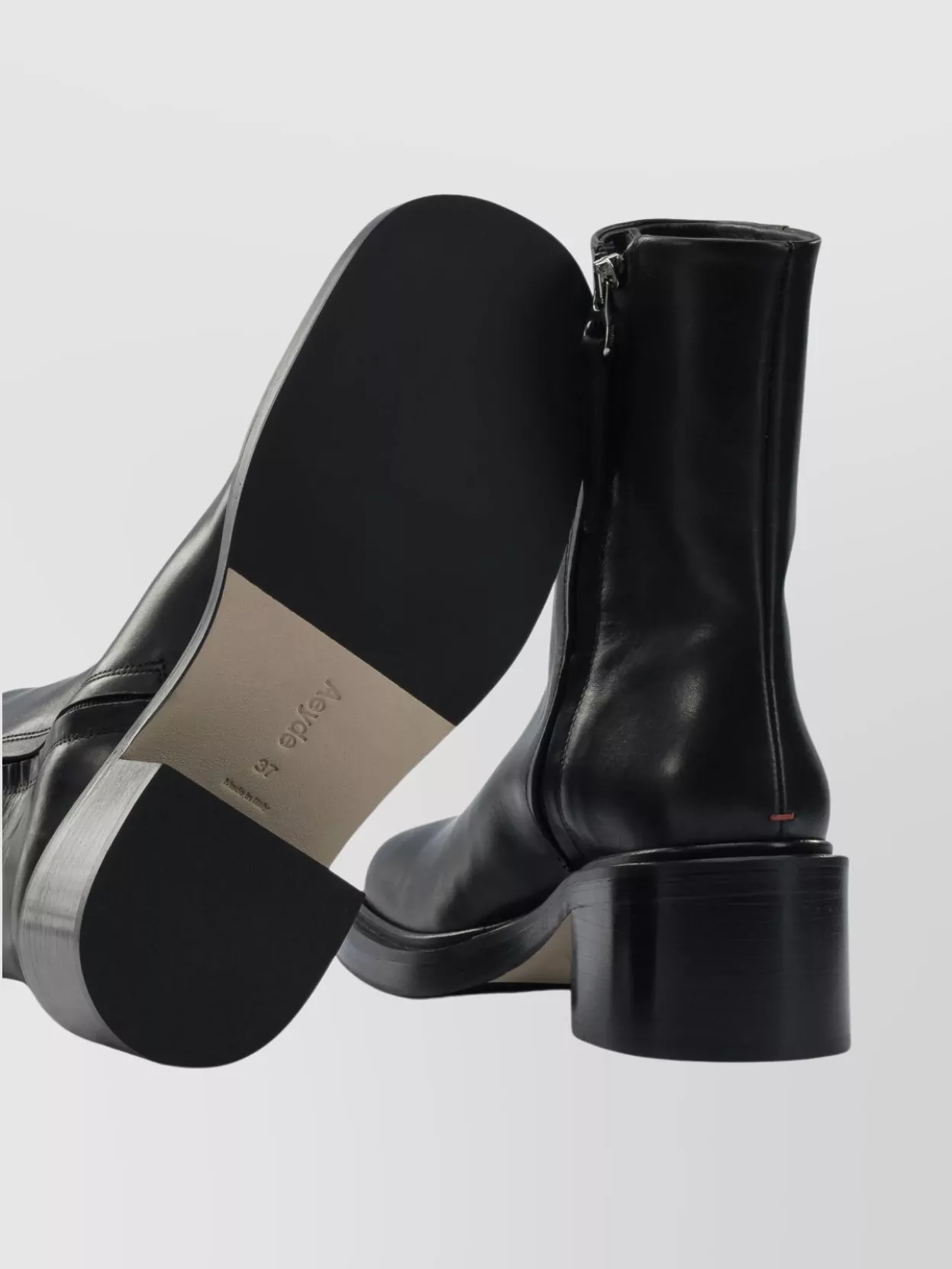 Aeyde Stylish Ankle Boots Block Heel In Black
