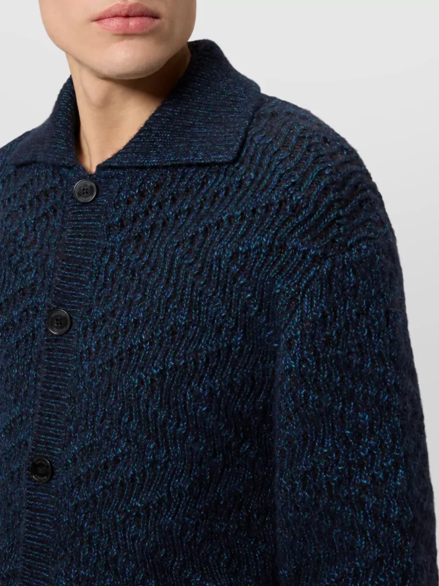 Missoni Wool Alpaca Zigzag Knit Oversized Cardigan