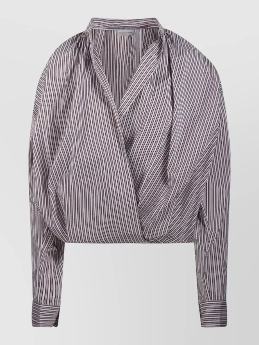 Dries Van Noten Silk Blend Striped Shirt