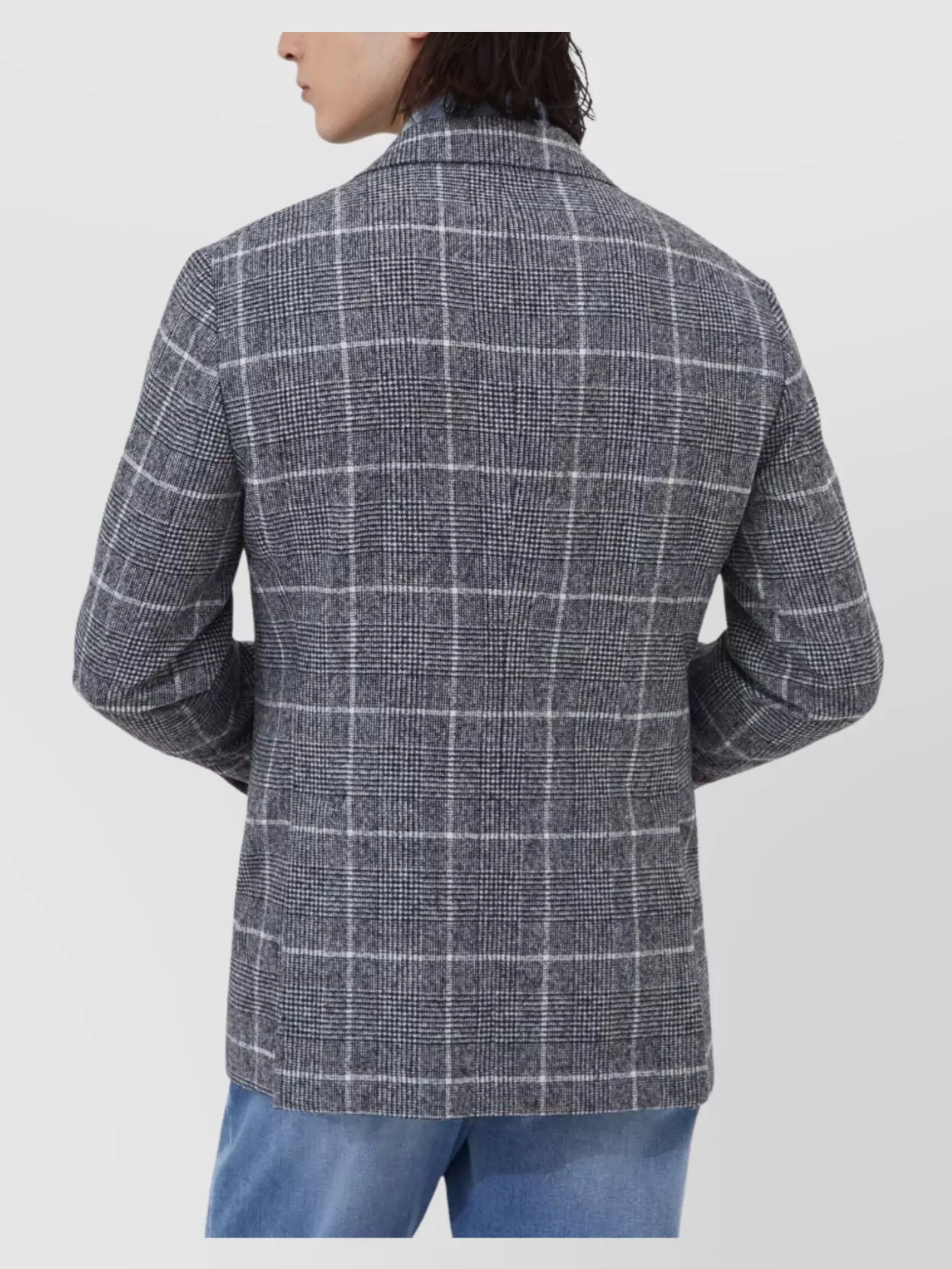 Brunello Cucinelli Deconstructed Wool Jacket Checked Pattern