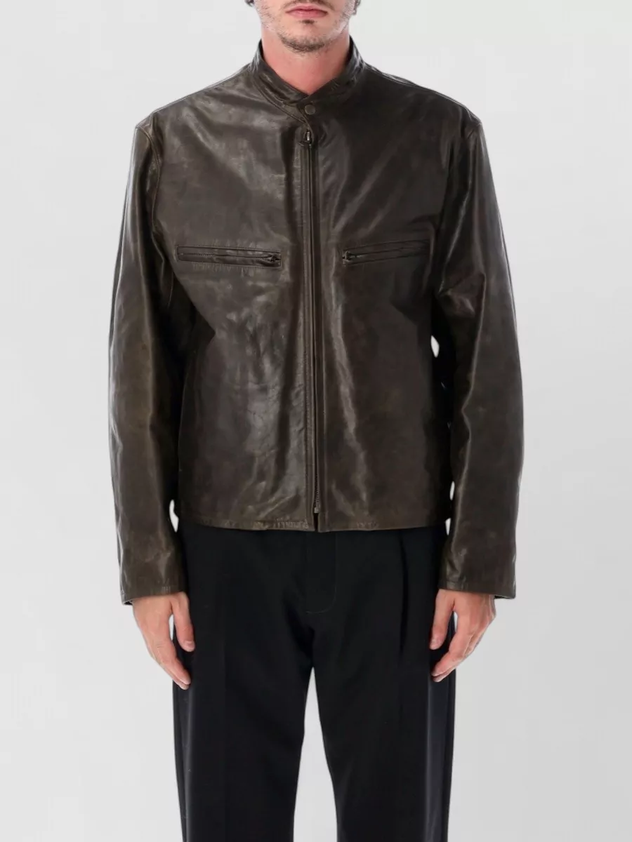 Lemaire Leather boxy biker jacket