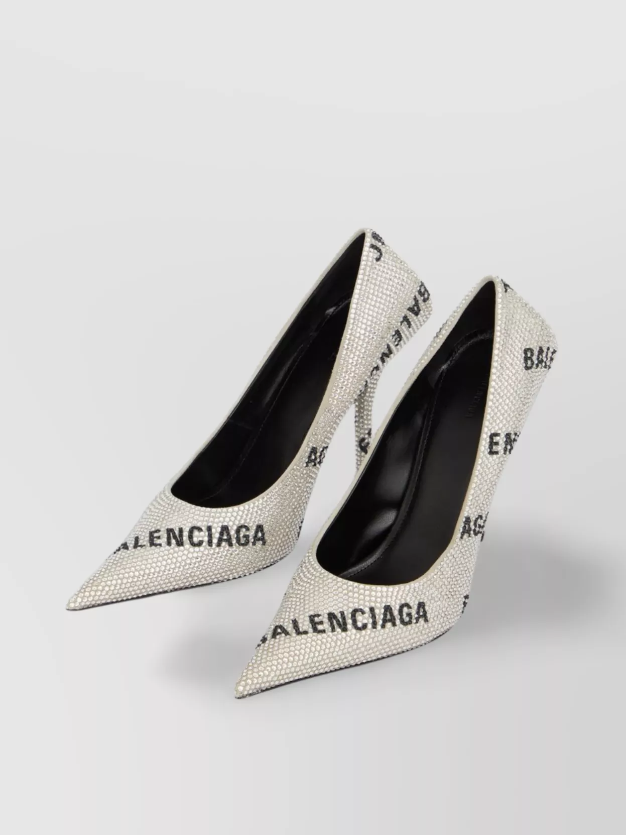 Balenciaga Pointed Square Knife Heel Pumps In White