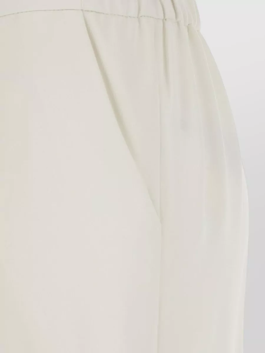 Parosh Wide Leg Nylon Silk Blend Trousers