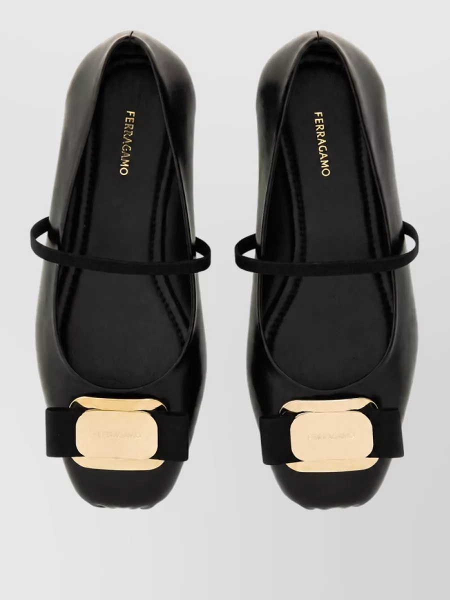 Ferragamo Leather Ballerina Shoes