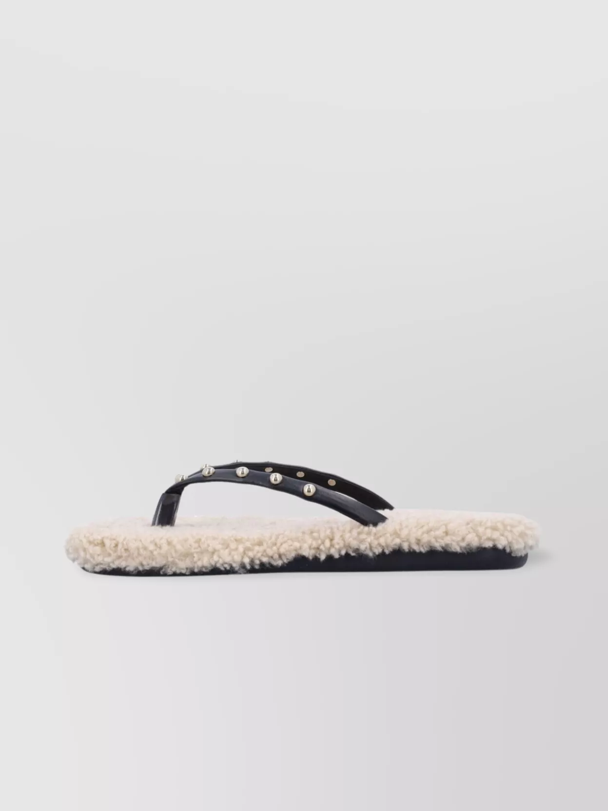 Ancient Greek Sandals Thong Sandals With Luxurious Sheepskin In Neutrals