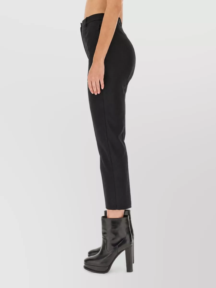Alexander Mcqueen Wool Cropped Cigarette Trousers