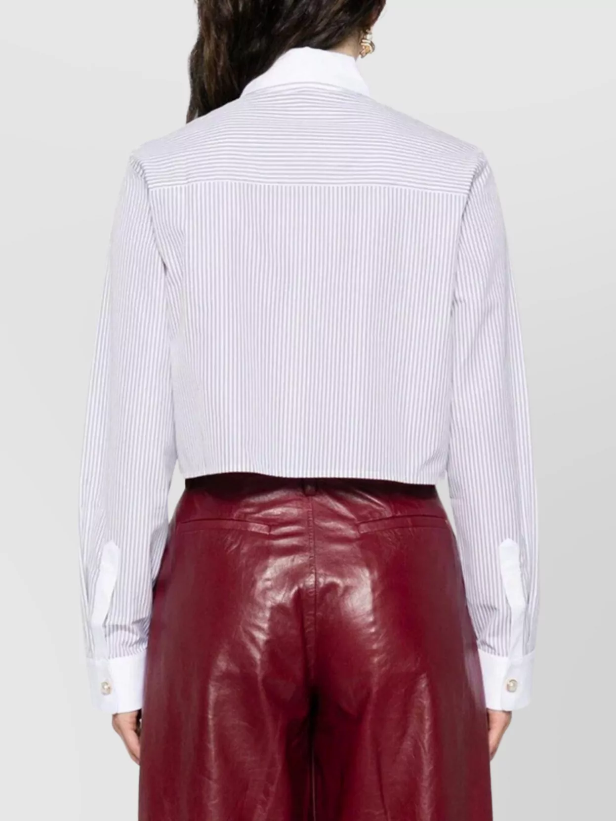 Casablanca Cropped Shirt With Embroidery And Stripes