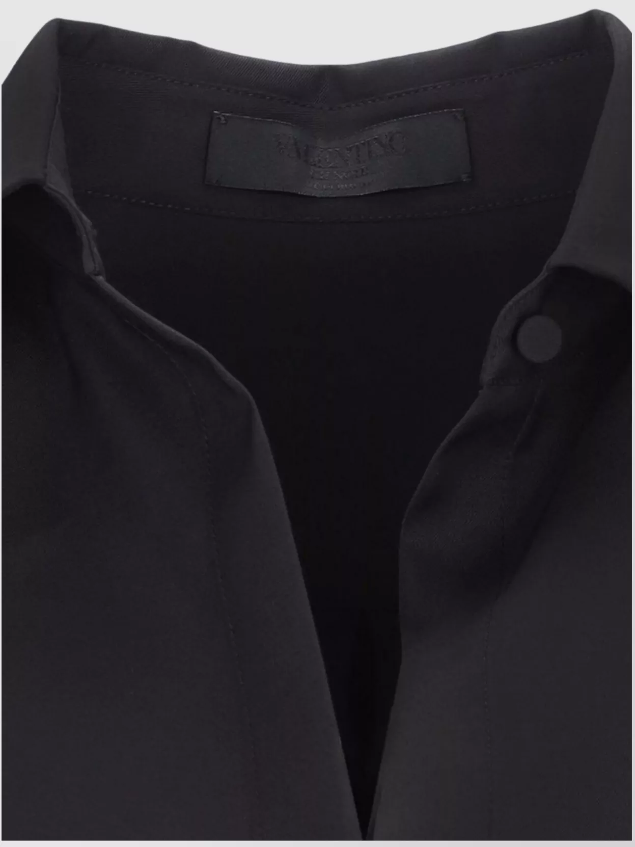 Valentino Collared Long Sleeve Drawstring Hem Top
