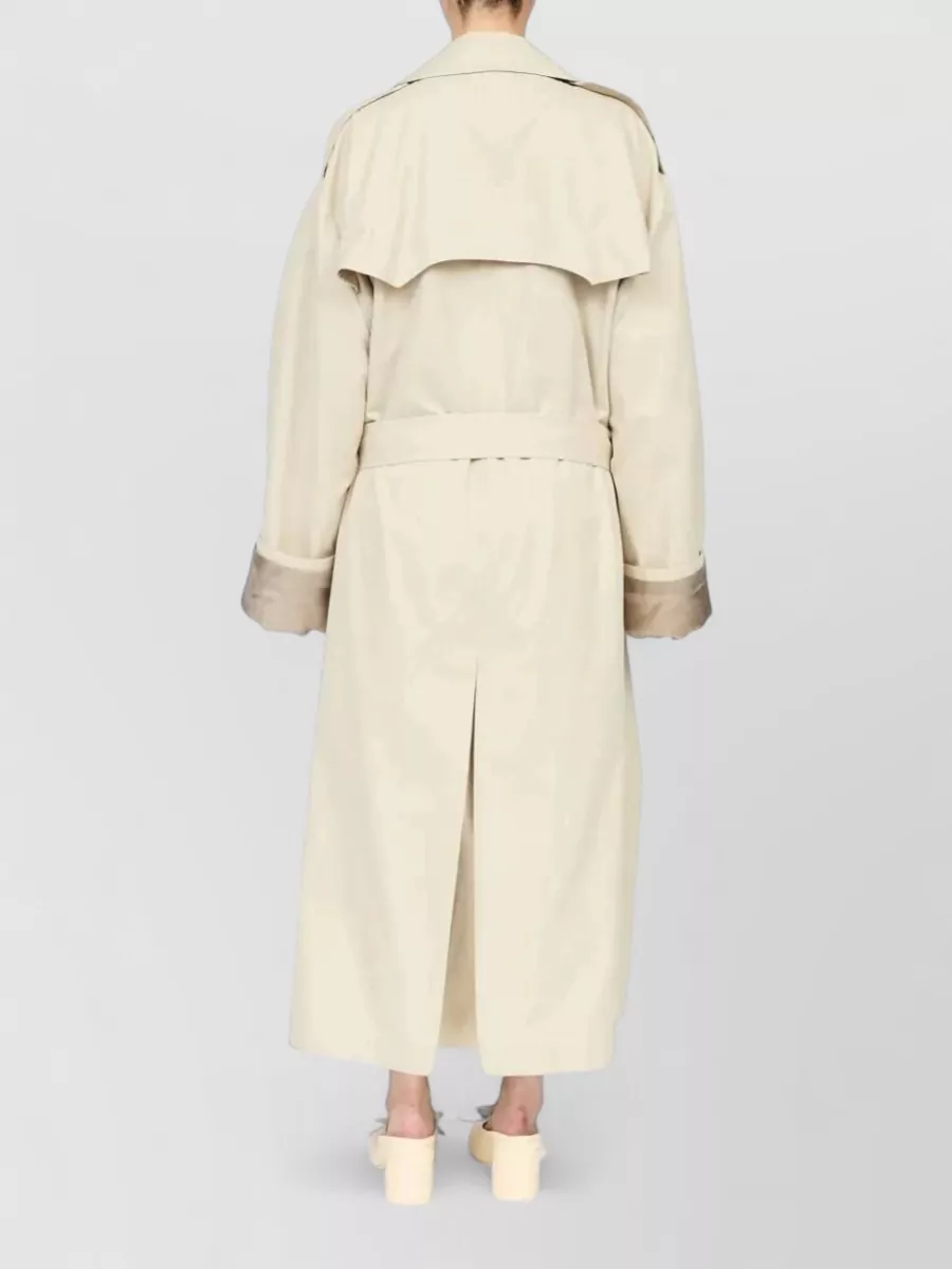 Mm6 Maison Margiela Cotton Double-Breasted Belted Trench Coat