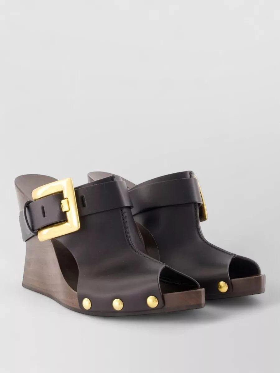 Balmain leather anthem mules