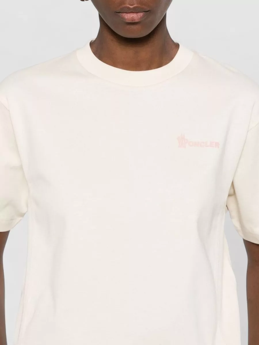 Moncler Grenoble Logo Cotton Crew Neck Short Sleeve Top