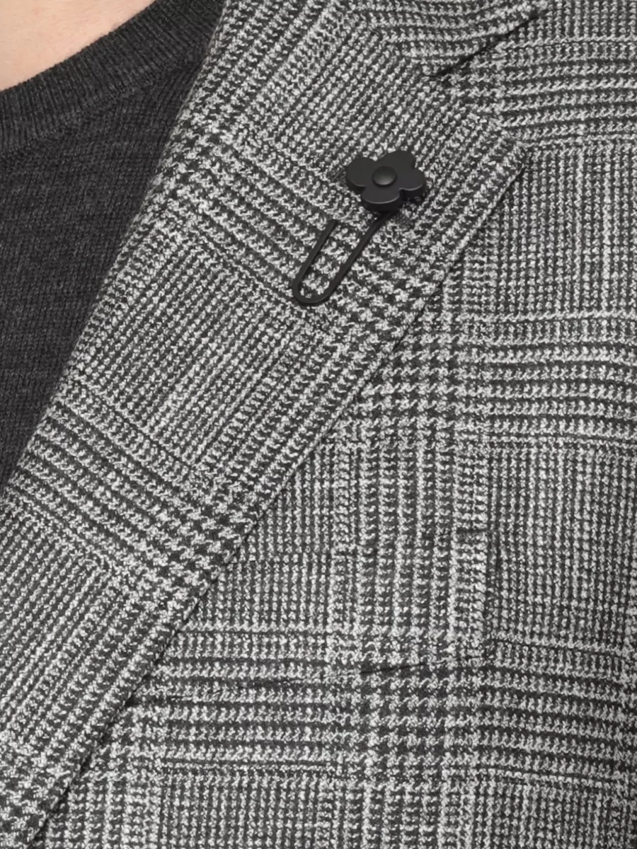 Lardini Wool Silk Cashmere Prince Of Wales Single-Breasted Suit