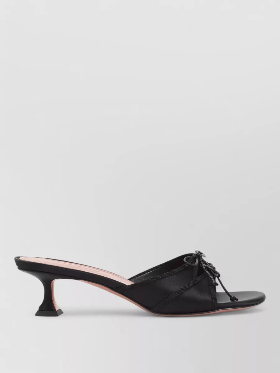 Amina Muaddi Silk Satin Bow Mules