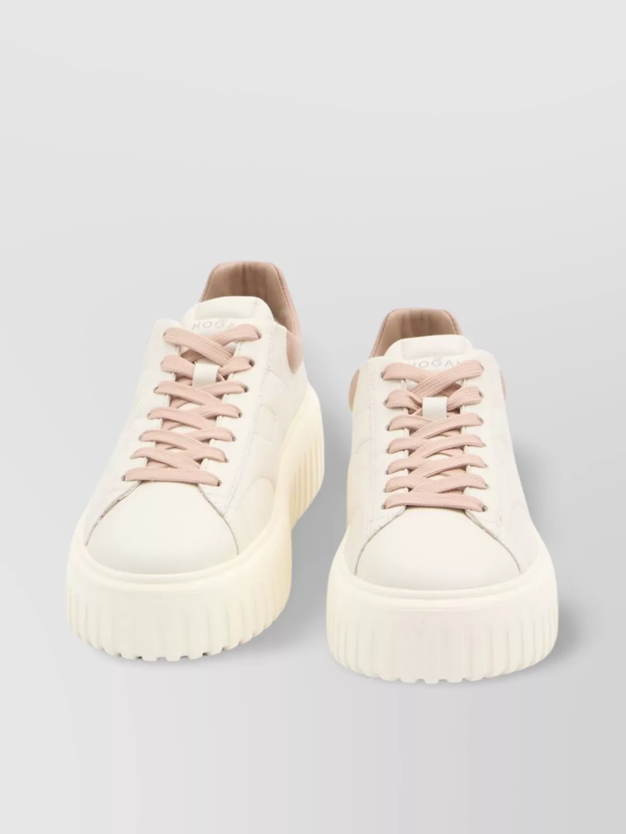 Hogan Striped Leather Sneakers With Padded Heel
