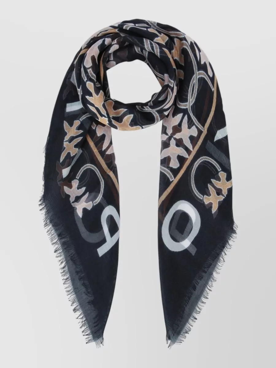 Pinko logo-print scarf