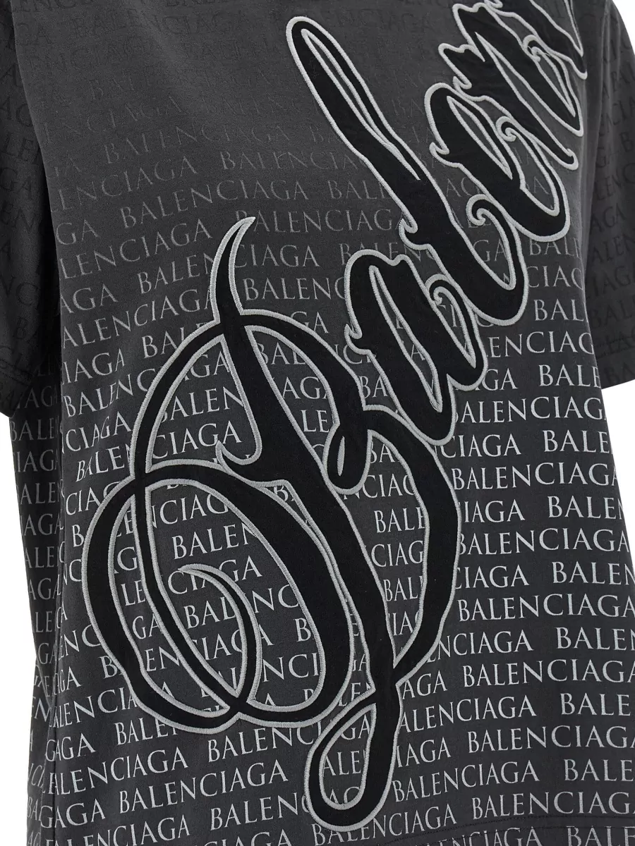 Balenciaga Script Logo T Shirt Short Sleeves