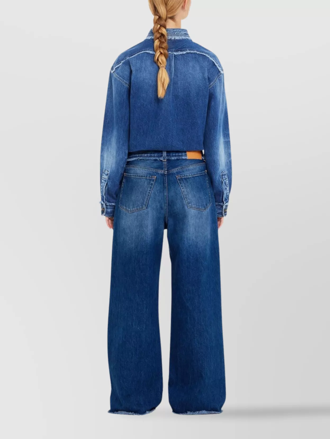 Alanui Wide-Leg Fringed Raw Hem Jeans