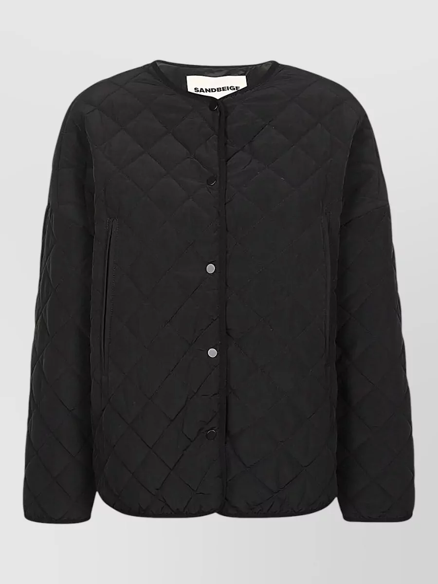 SANDBEIGE quilted single-breasted jacket