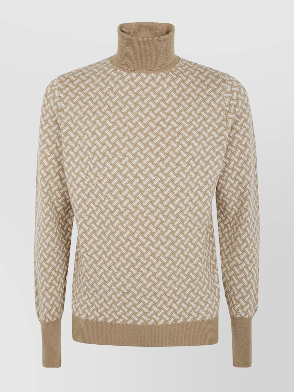 Drumohr Geometric Pattern Turtleneck Sweater With Ribbed Trim