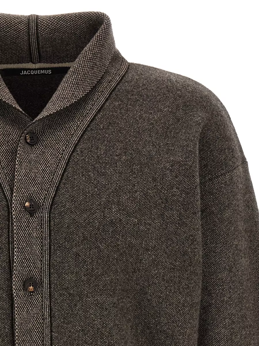 Jacquemus Cashmere Merino Wool Shawl Collar Cardigan
