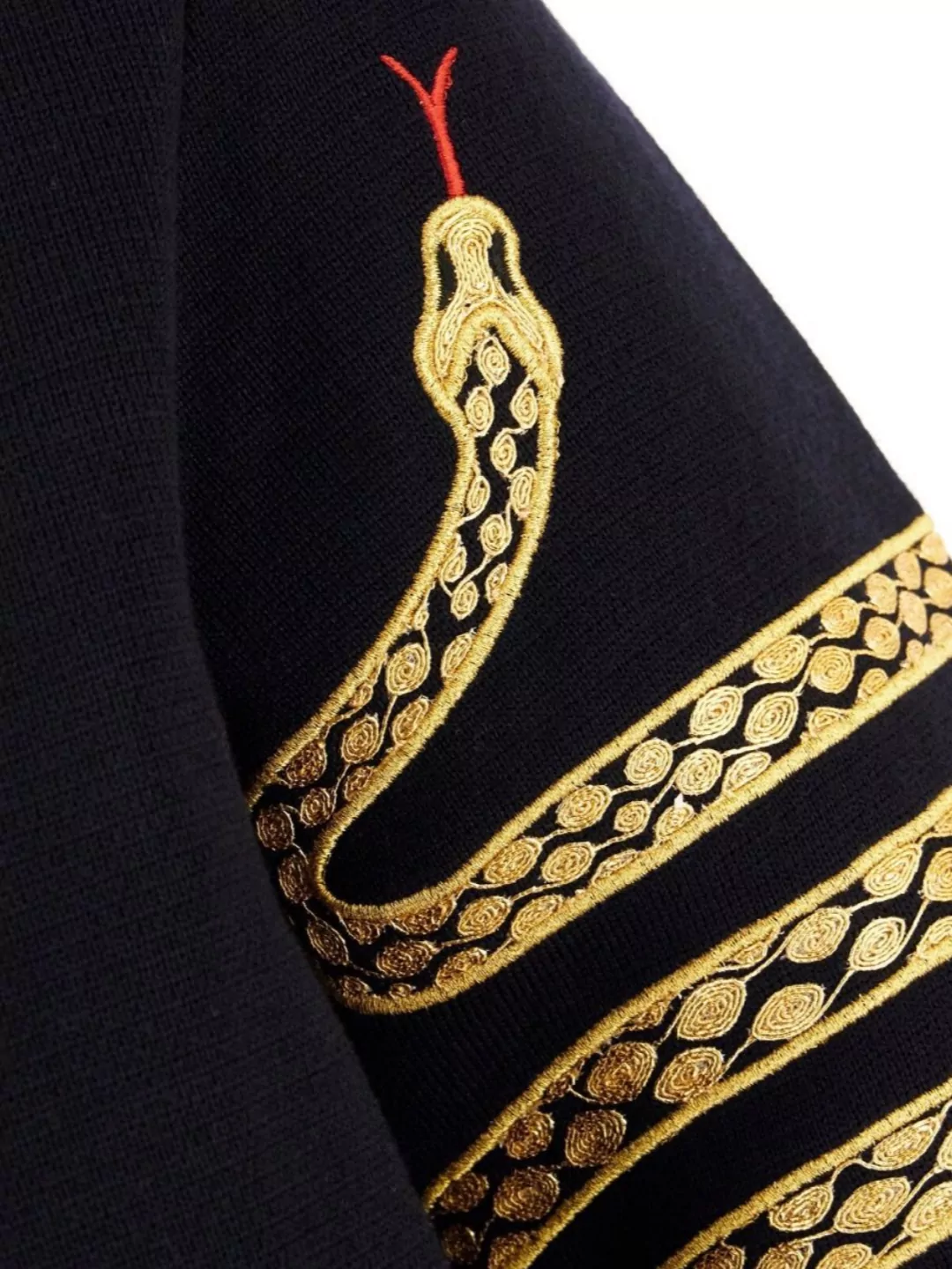 Thom Browne Snake Embroidered Wool Blend Cardigan In Black