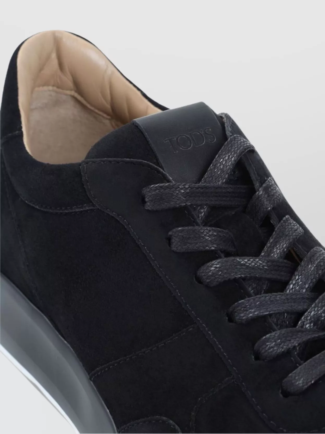 Tod's Suede Leather Lace-Up Sneakers With Rubber Sole