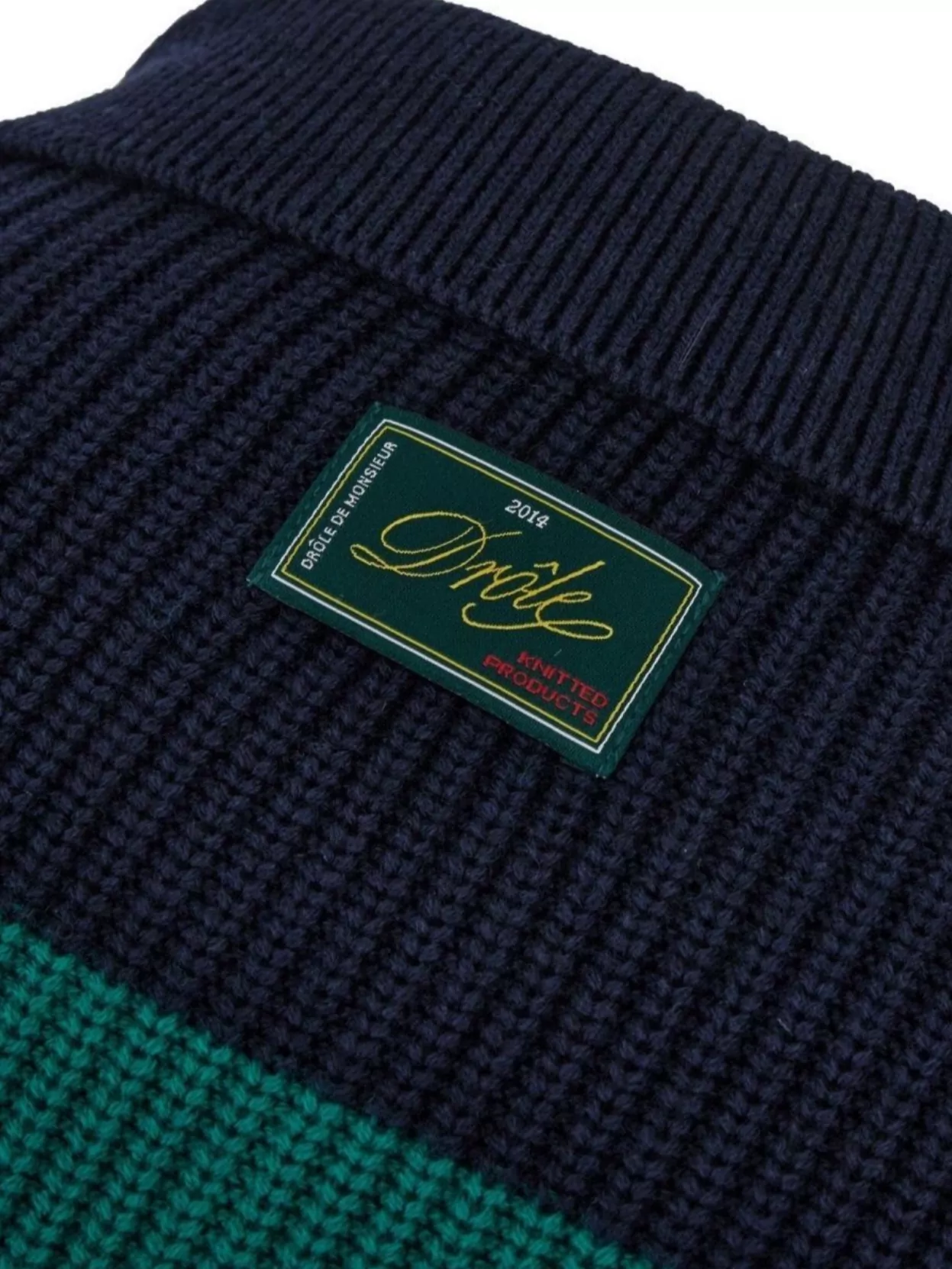 Drôle De Monsieur Two-Tone Wool And Cotton Sweater