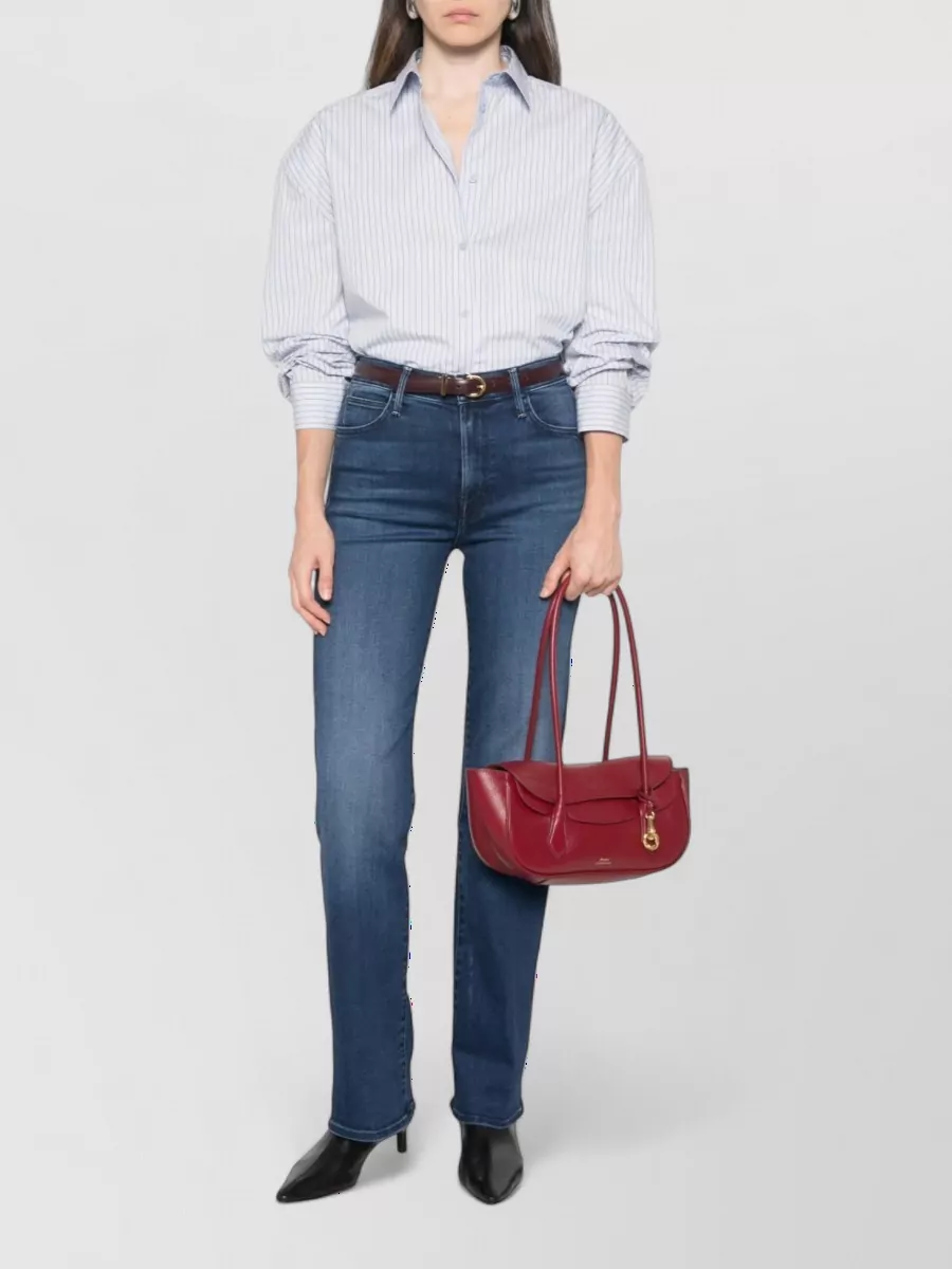Mother denim high-rise straight-leg jeans