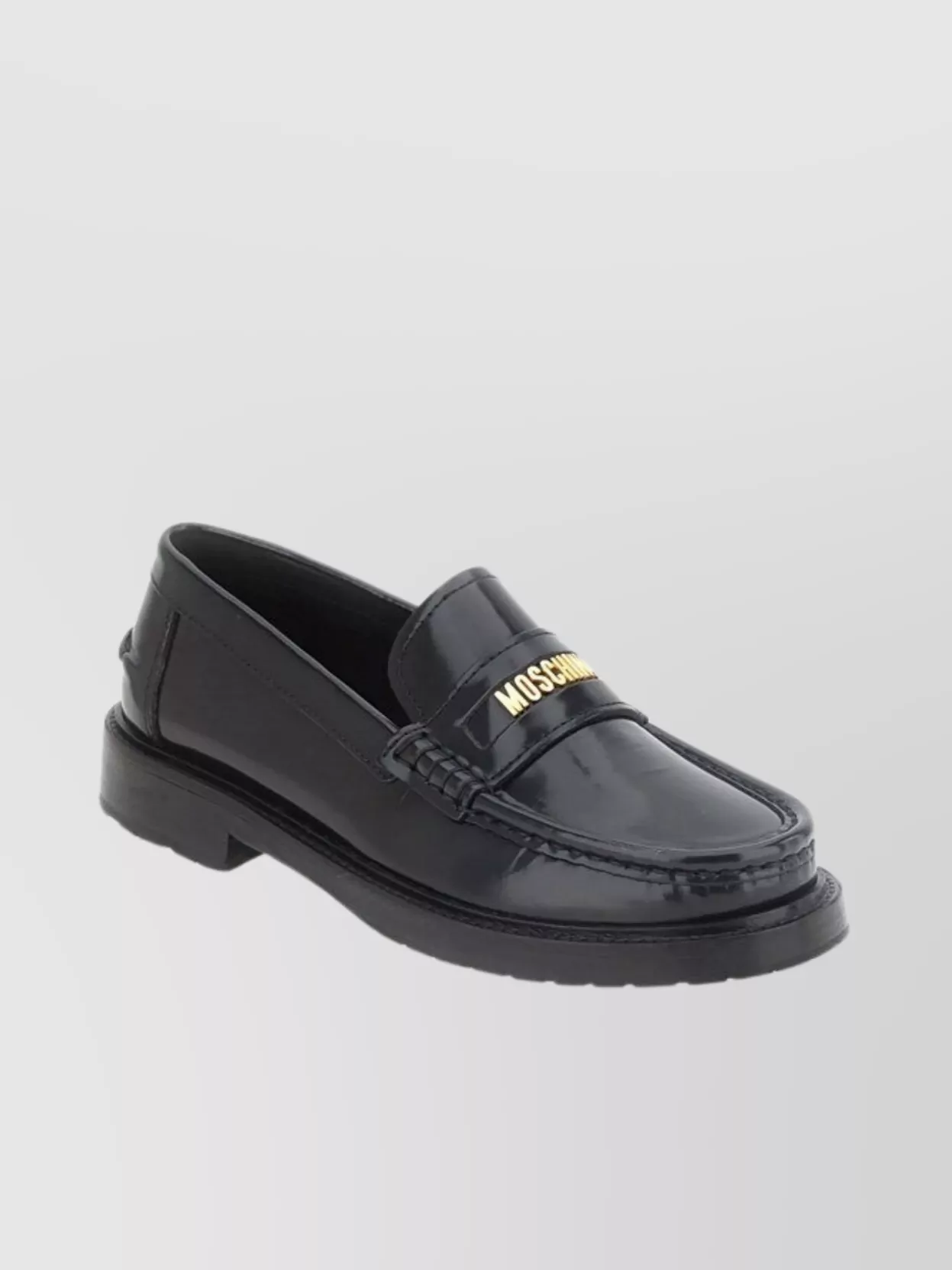 Shop Moschino Chunky Sole Loafers With Penny Slot Strap