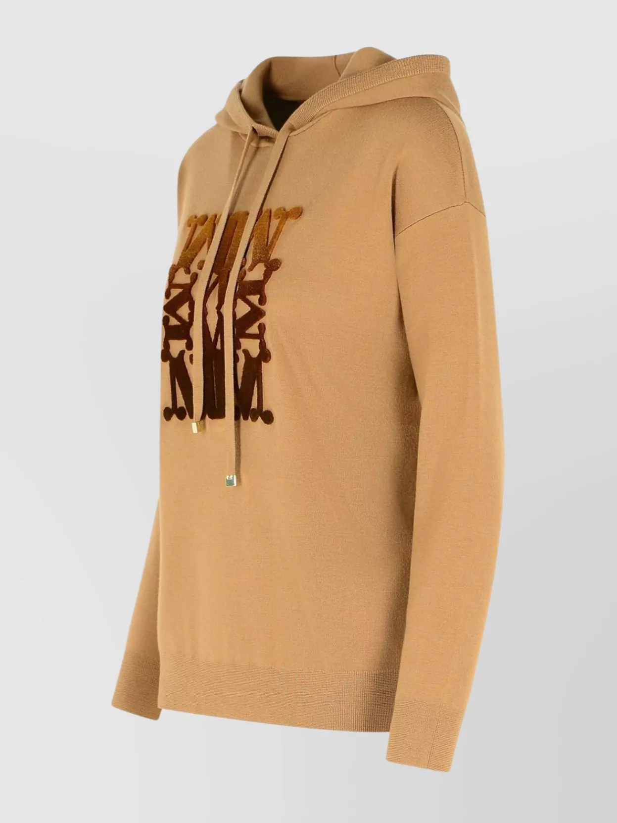 Max Mara Ribbed Hem And Cuffs Virgin Wool Hoodie