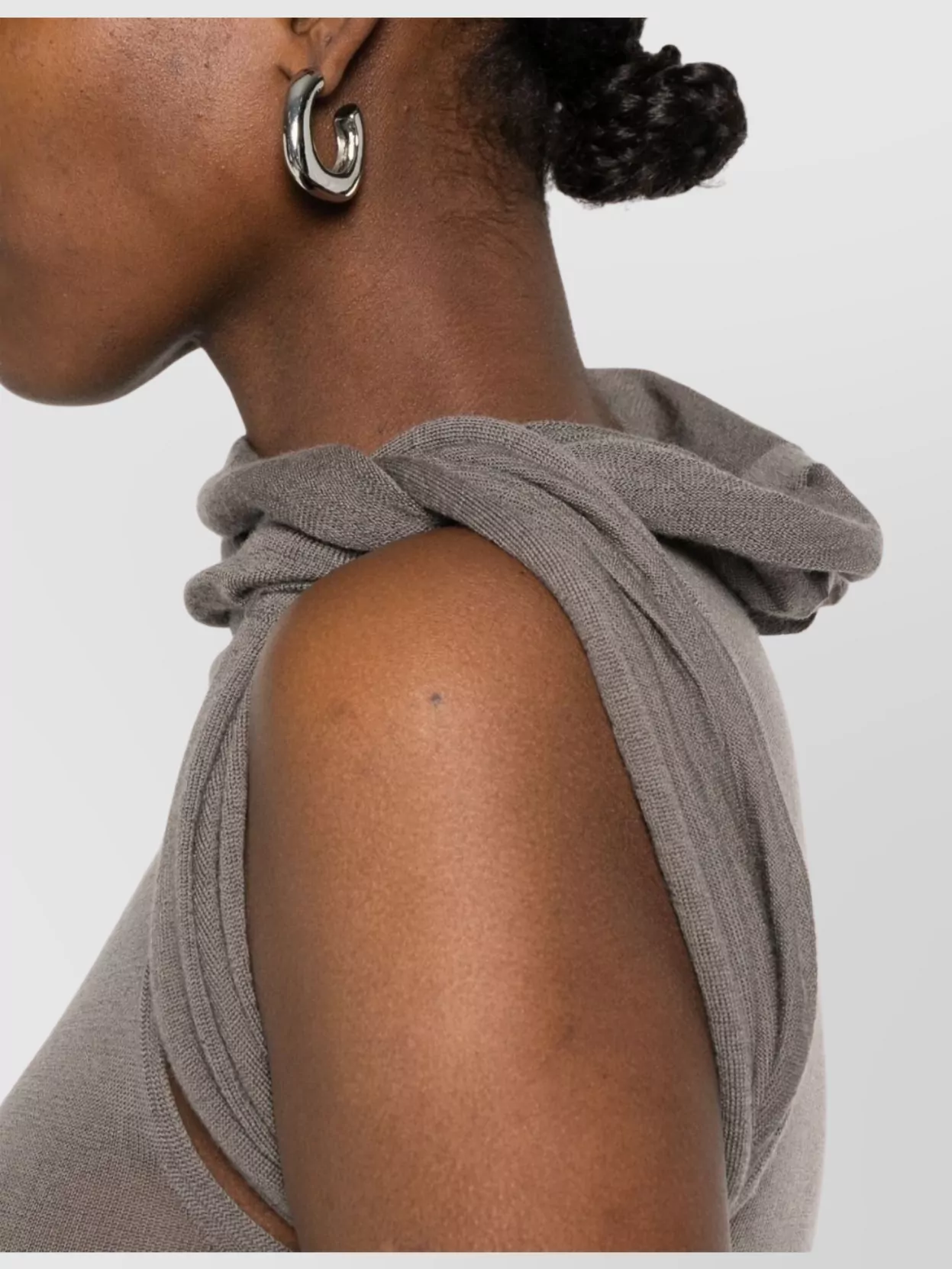 Rick Owens Draped Ankle Length High Neck Dress
