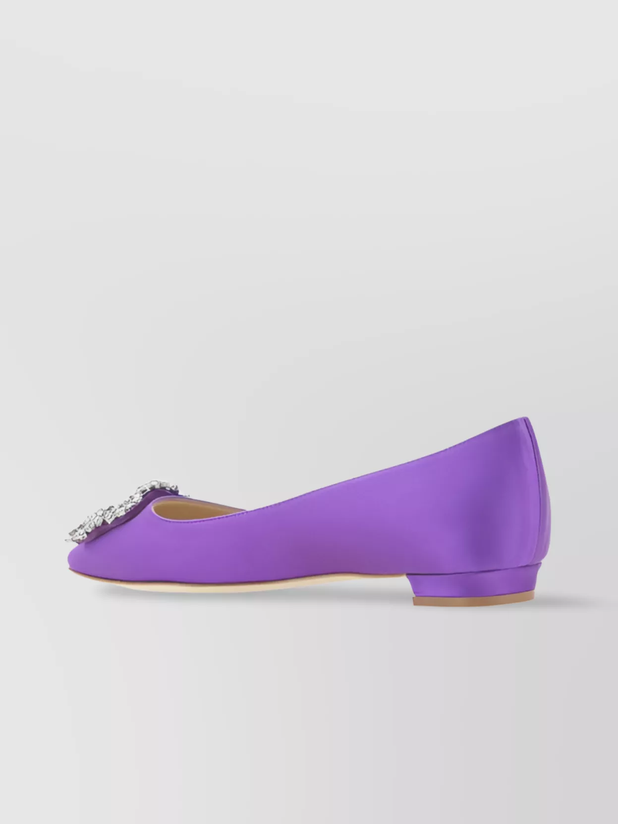 Manolo Blahnik Jewel Embellished Almond Toe Ballerinas In Purple