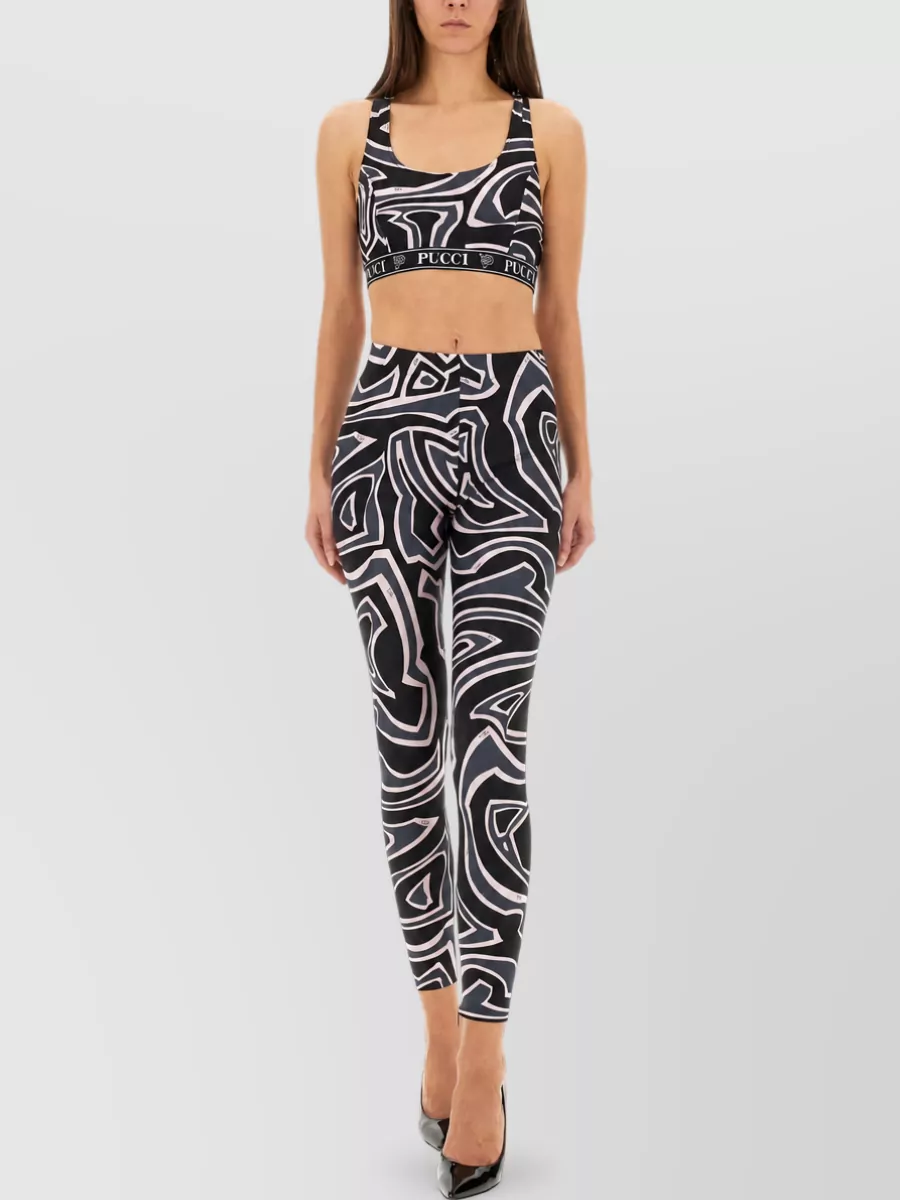 Pucci Labyrinth Print Racerback Cropped Top