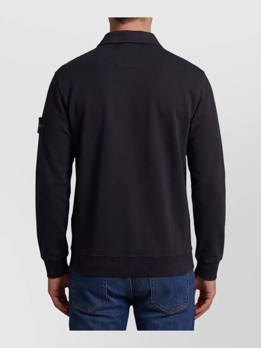 Stone Island Cotton Stretch Long-Sleeve Polo Shirt