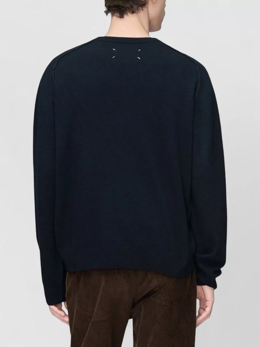Maison Margiela Virgin Wool Ribbed Crewneck Sweater