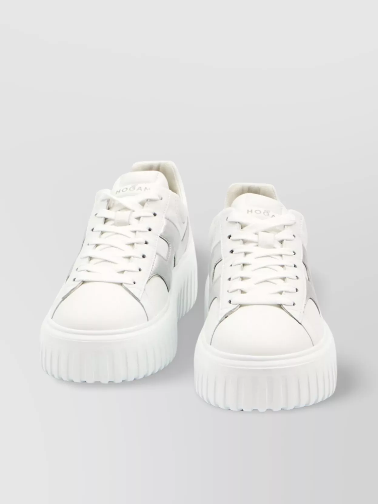 Hogan Striped Leather Sneakers With Padded Heel