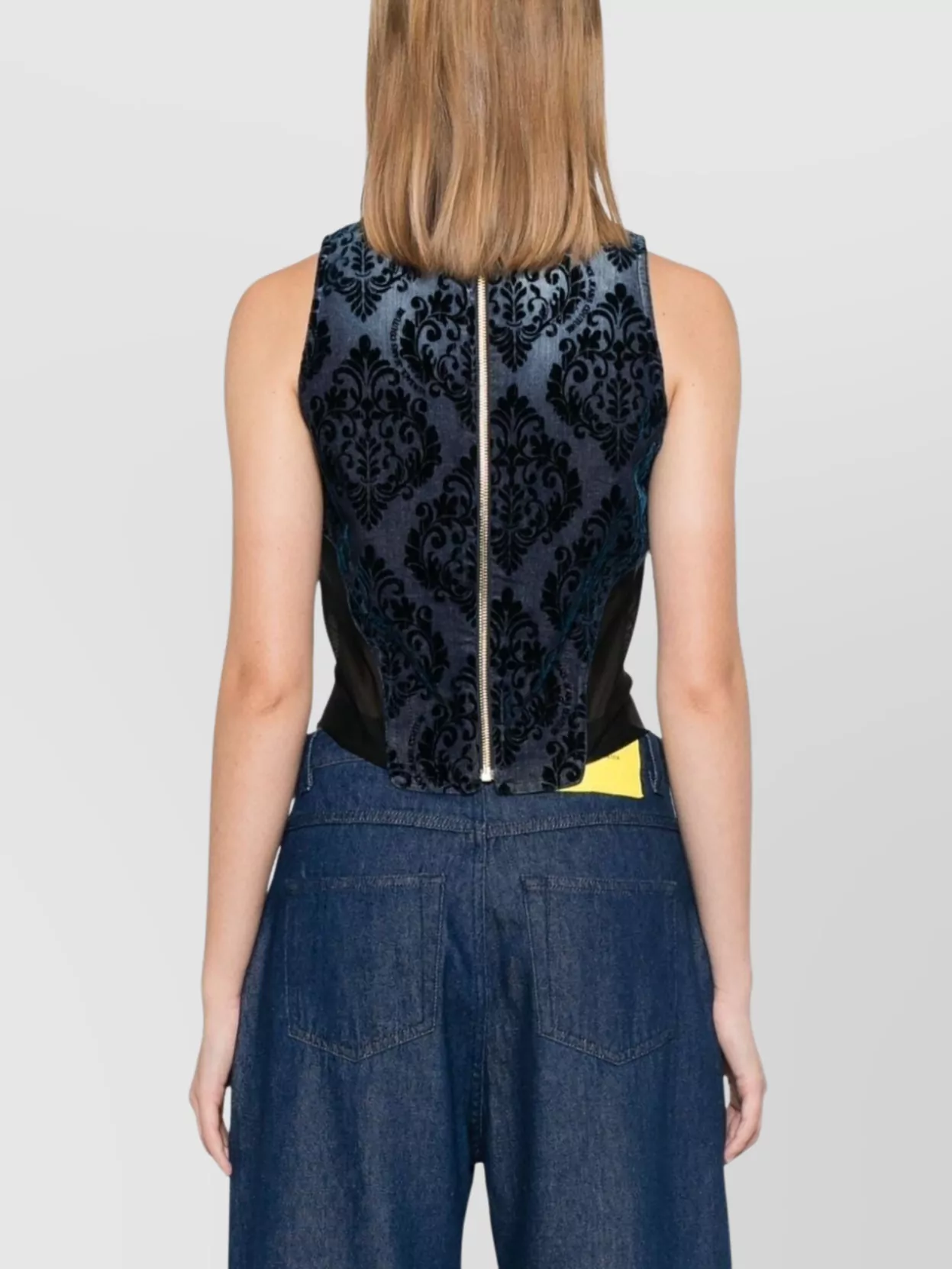 Versace Jeans Couture Ocean Top With Baroque Buckle Detail
