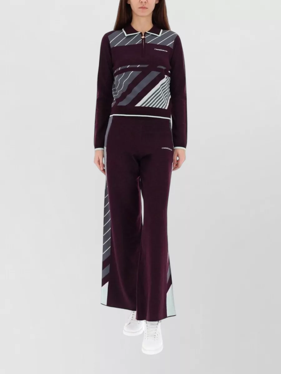 Casablanca merino wool wide-leg knitted trousers
