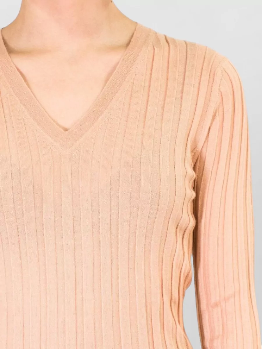 La Rose Cashmere silk v neck knitted top